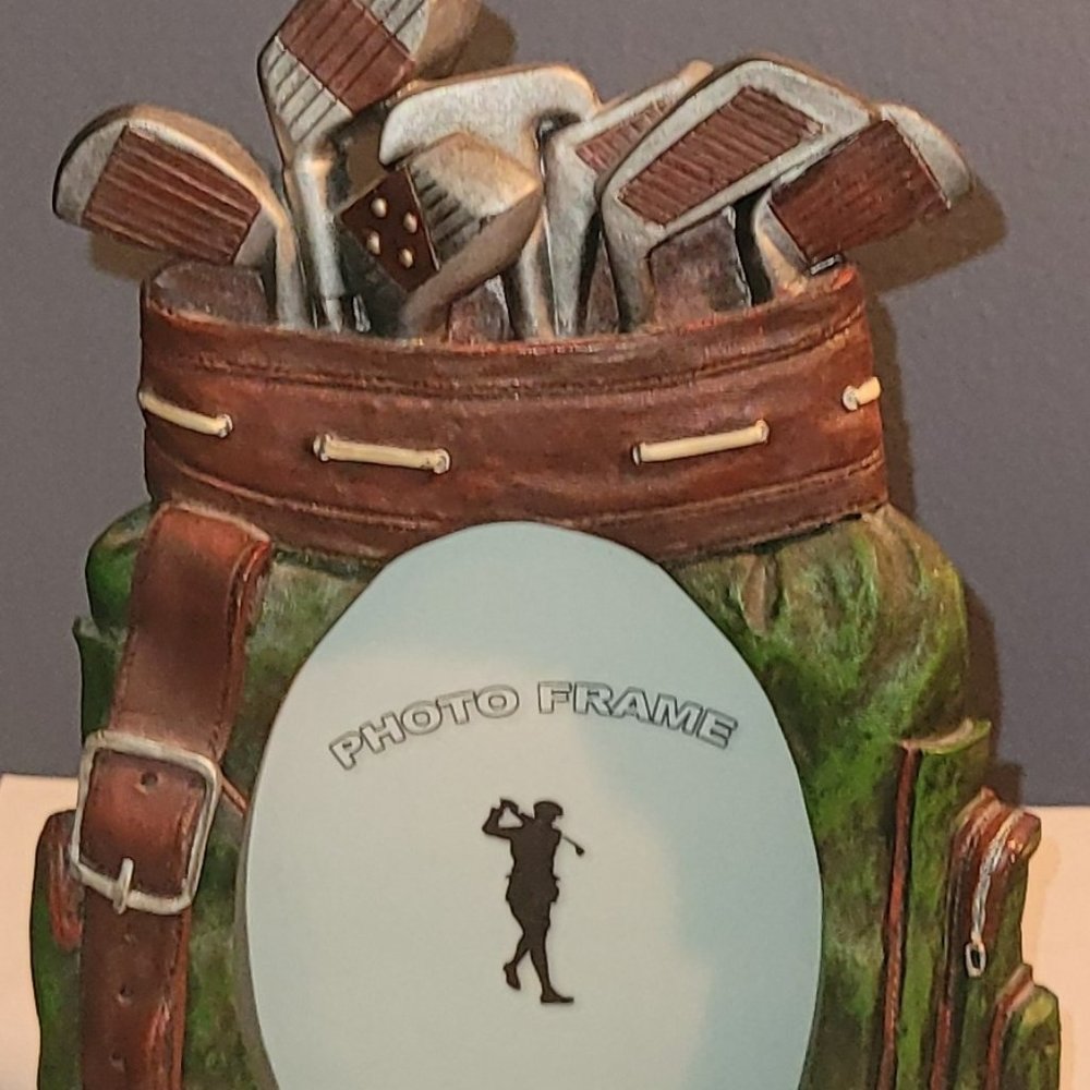 Resin Golf Bag Shaped 3.5" x 5" Photo Picture Frame BRAND NEW Cute Gift Idea